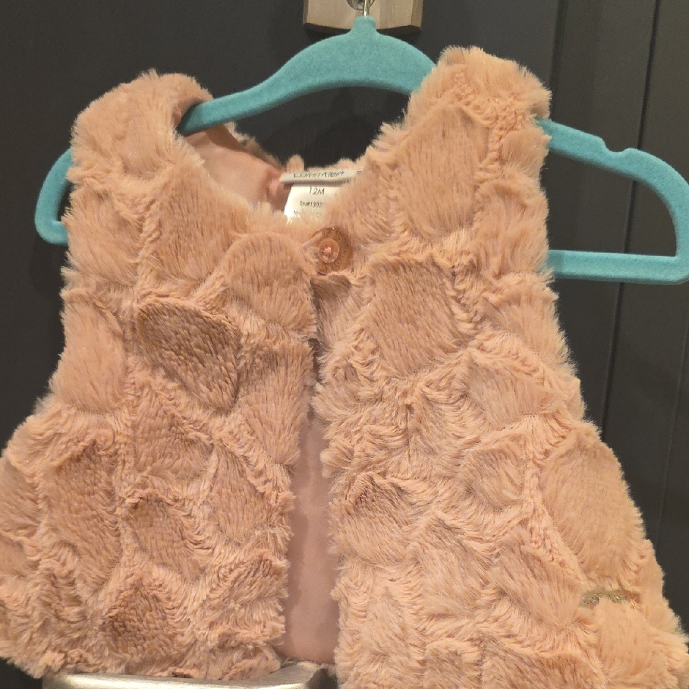 Calvin Klein Soft Pink Furry Vest